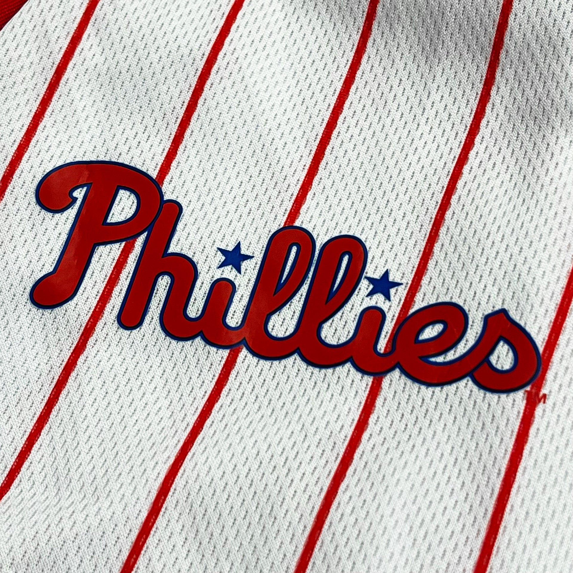 Cropped Philadelphia Phillies Cotton Pinstriped Baseball Jersey