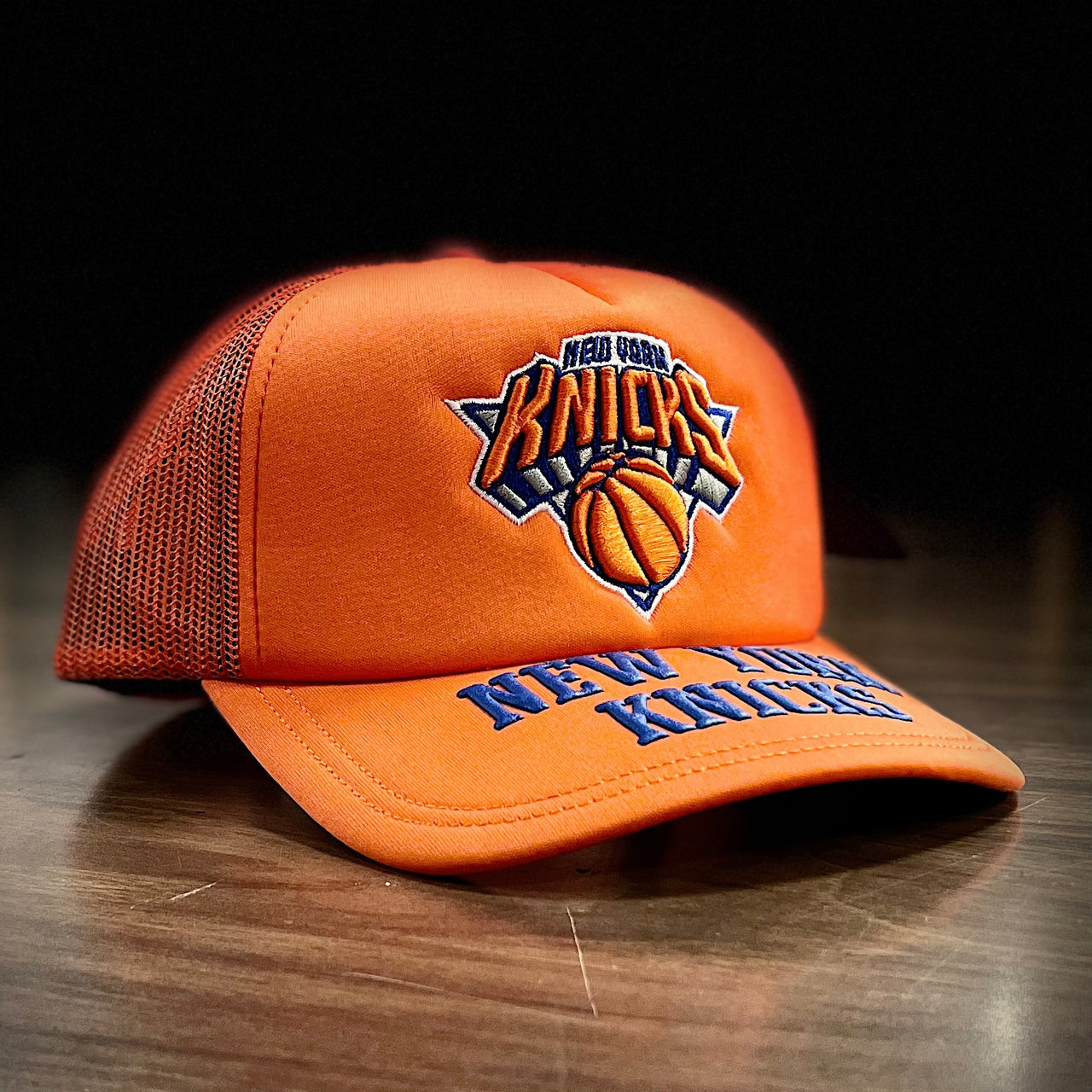 New York Knicks Mitchell & Ness Puff the Magic Trucker Hardwood Classics Snapback Hat - Dynasty Sports & Framing 