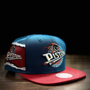 Detroit Pistons Mitchell & Ness Jumbotron Hardwood Classics Snapback Hat - Dynasty Sports & Framing 
