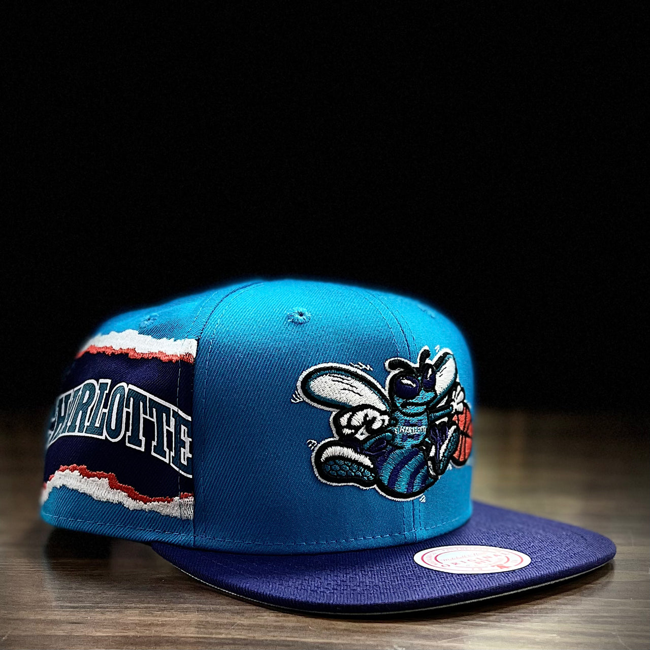 Charlotte Hornets Mitchell & Ness Jumbotron Hardwood Classics Snapback Hat - Dynasty Sports & Framing 