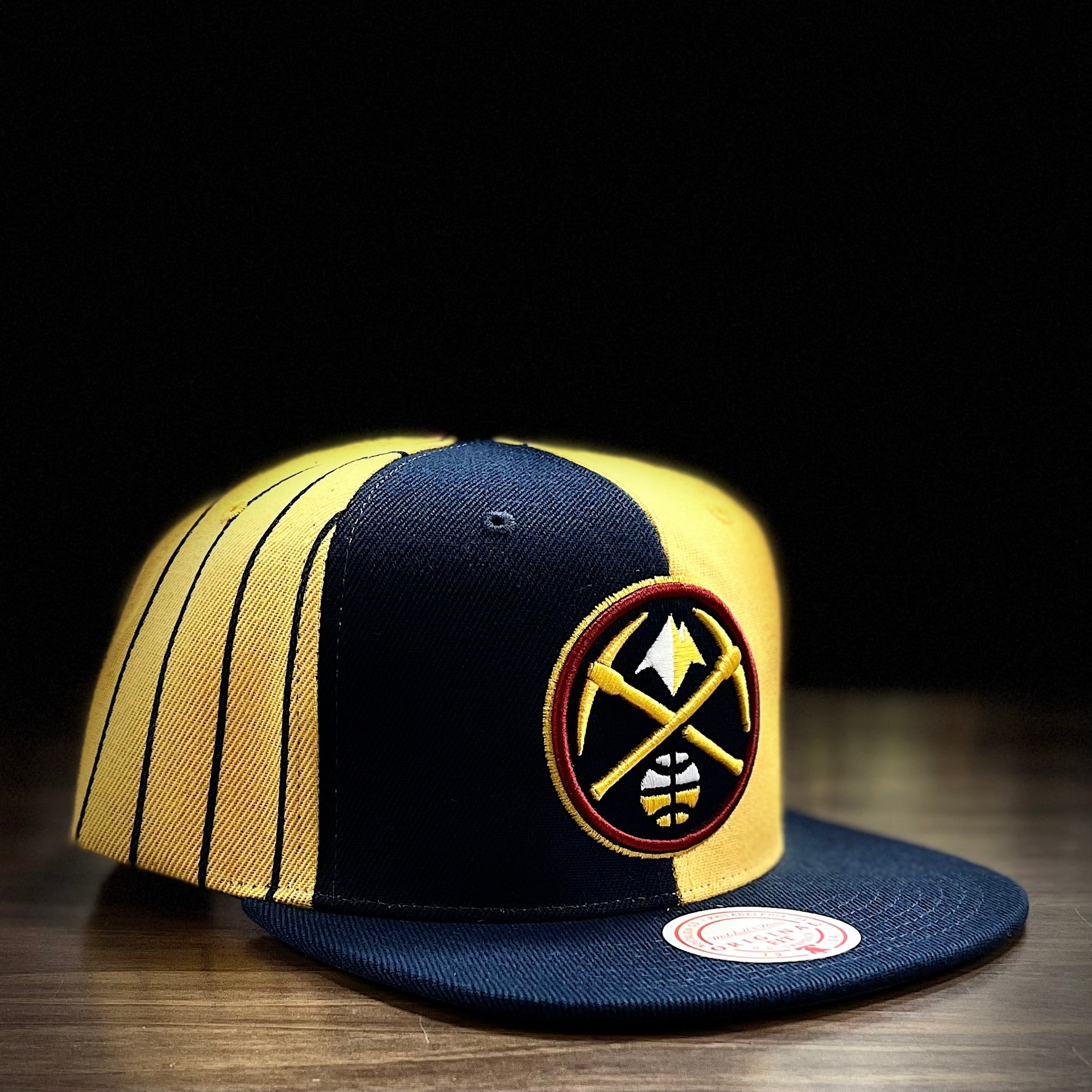 Denver Nuggets Mitchell & Ness What the Pinstripe Snapback Hat - Dynasty Sports & Framing 