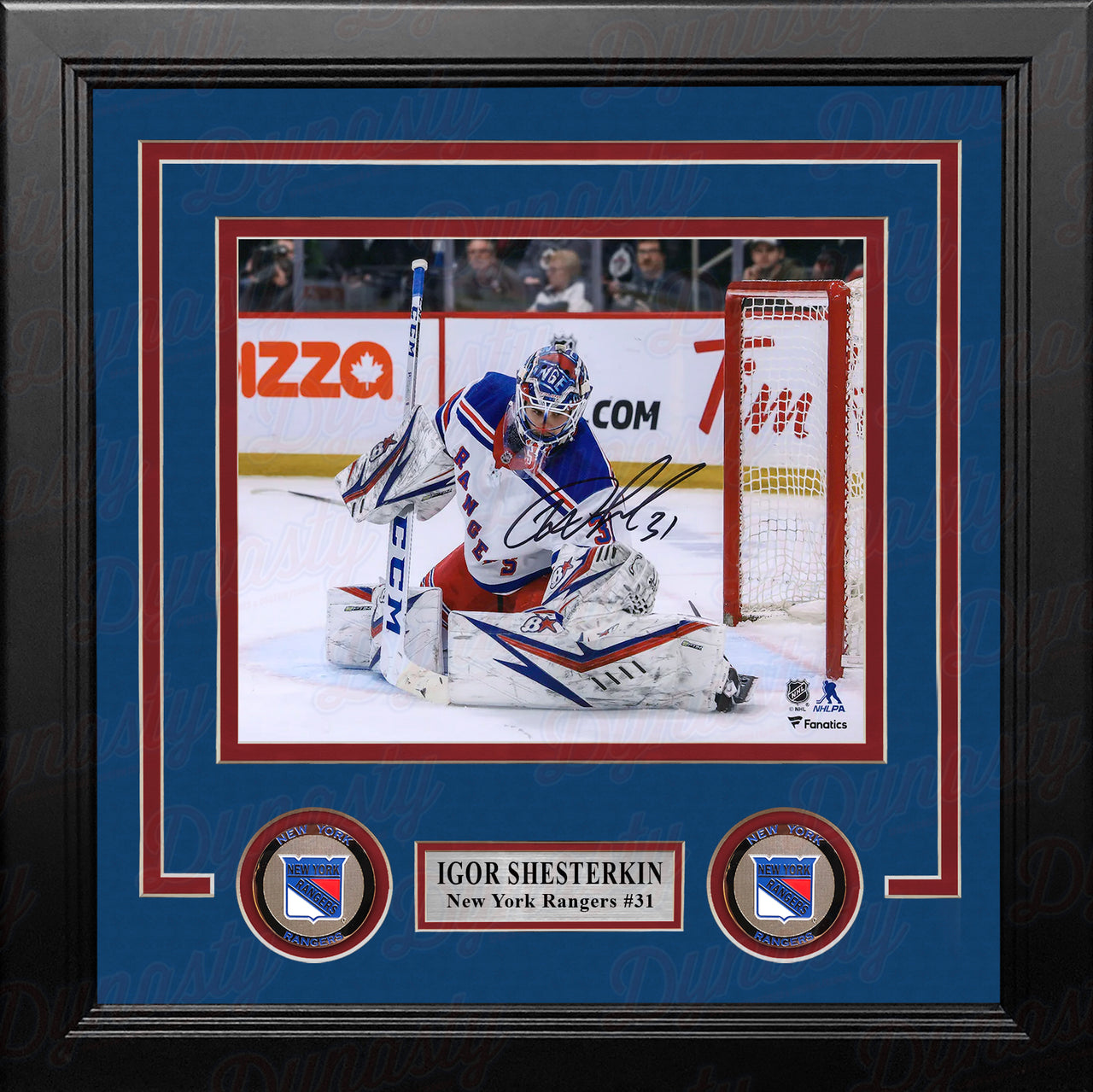 Igor Shesterkin Glove Save New York Rangers Autographed 8" x 10" Framed Hockey Photo - Dynasty Sports & Framing 