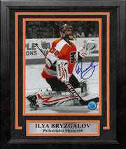 Ilya Bryzgalov Spotlight Autographed Philadelphia Flyers 8" x 10" Framed Hockey Photo - Dynasty Sports & Framing 