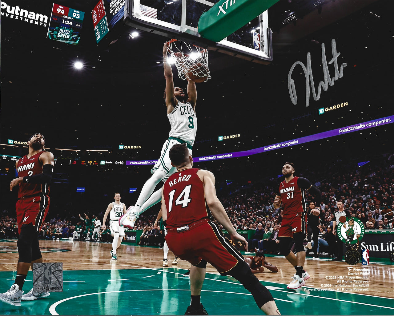 Derrick White Slam Dunk Boston Celtics Autographed 8" x 10" Basketball Photo - Dynasty Sports & Framing 
