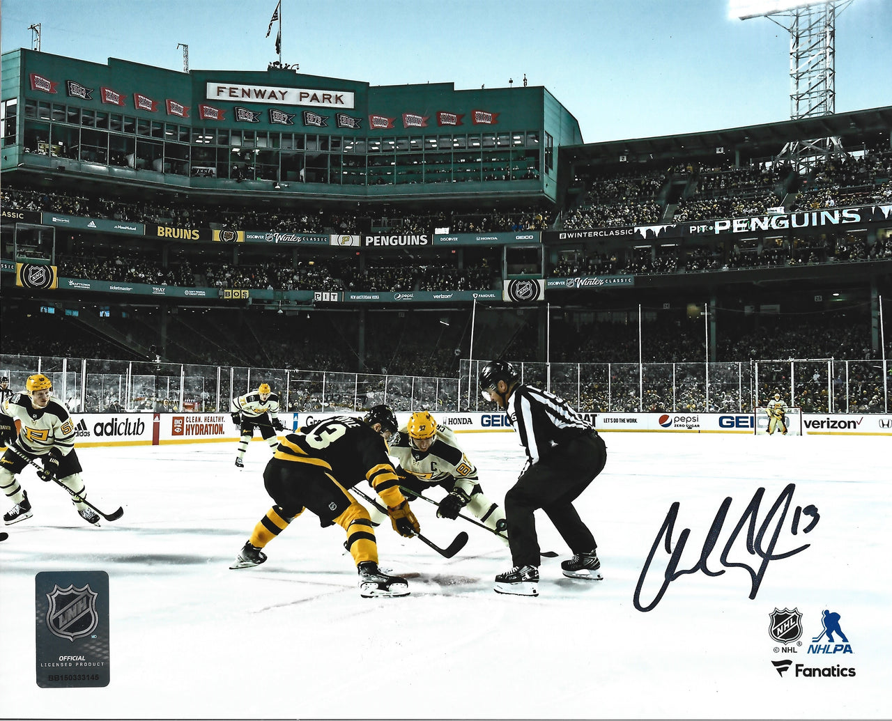 Charlie Coyle 2023 Winter Classic Boston Bruins Autographed 11" x 14" Hockey Photo - Dynasty Sports & Framing 