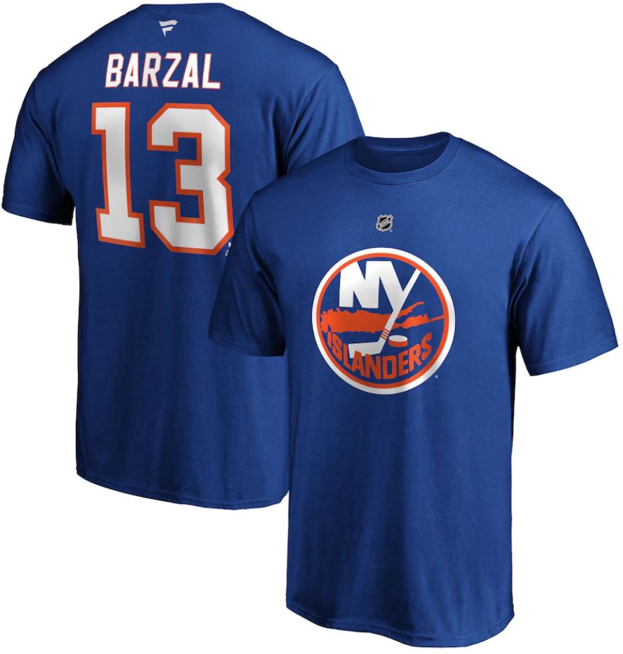 Mathew Barzal New York Islanders Authentic Player Name & Number T-Shirt - Royal - Dynasty Sports & Framing 