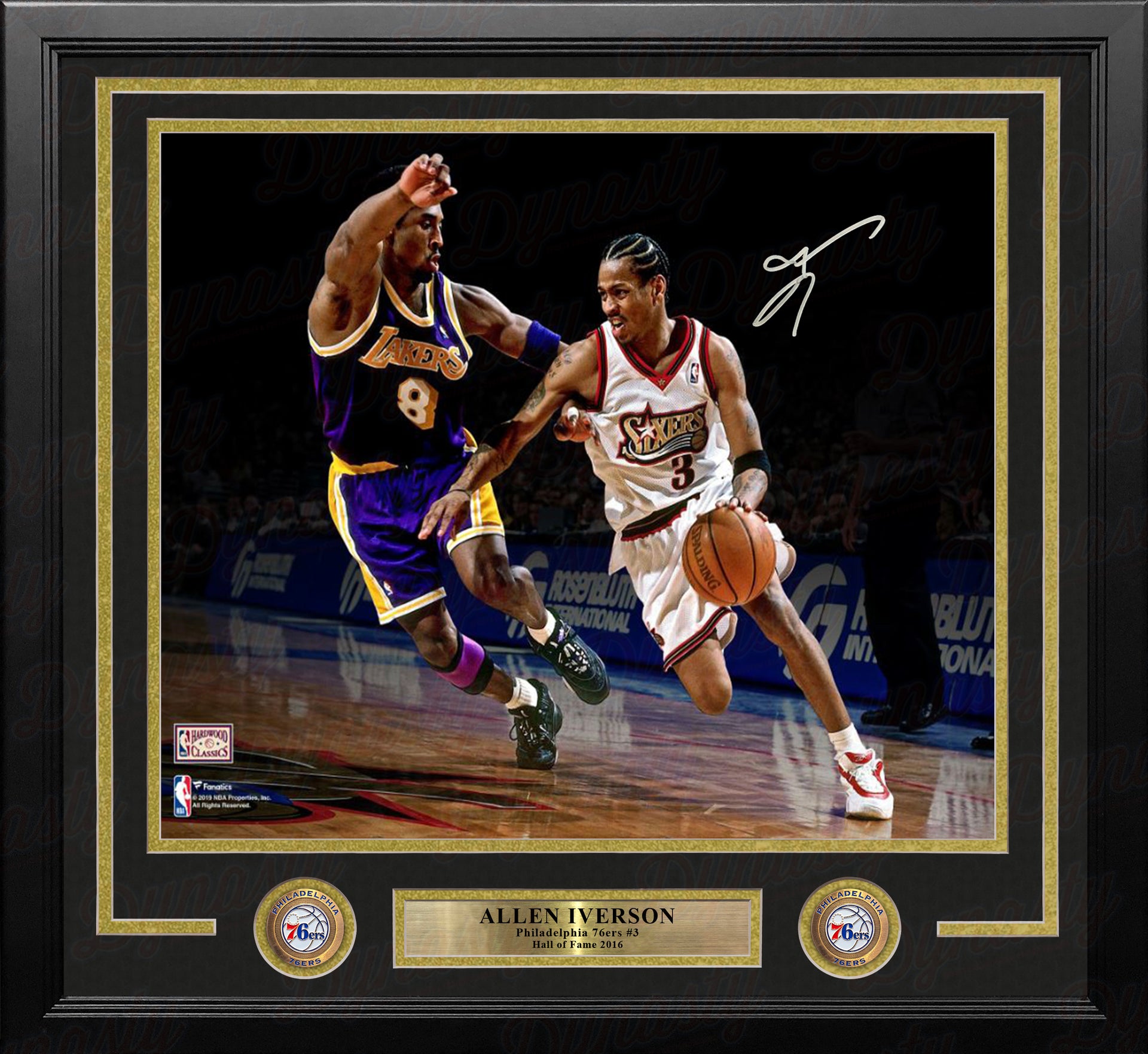 Allen Iverson Autographed and Framed White Philadelphia 76ers Jersey