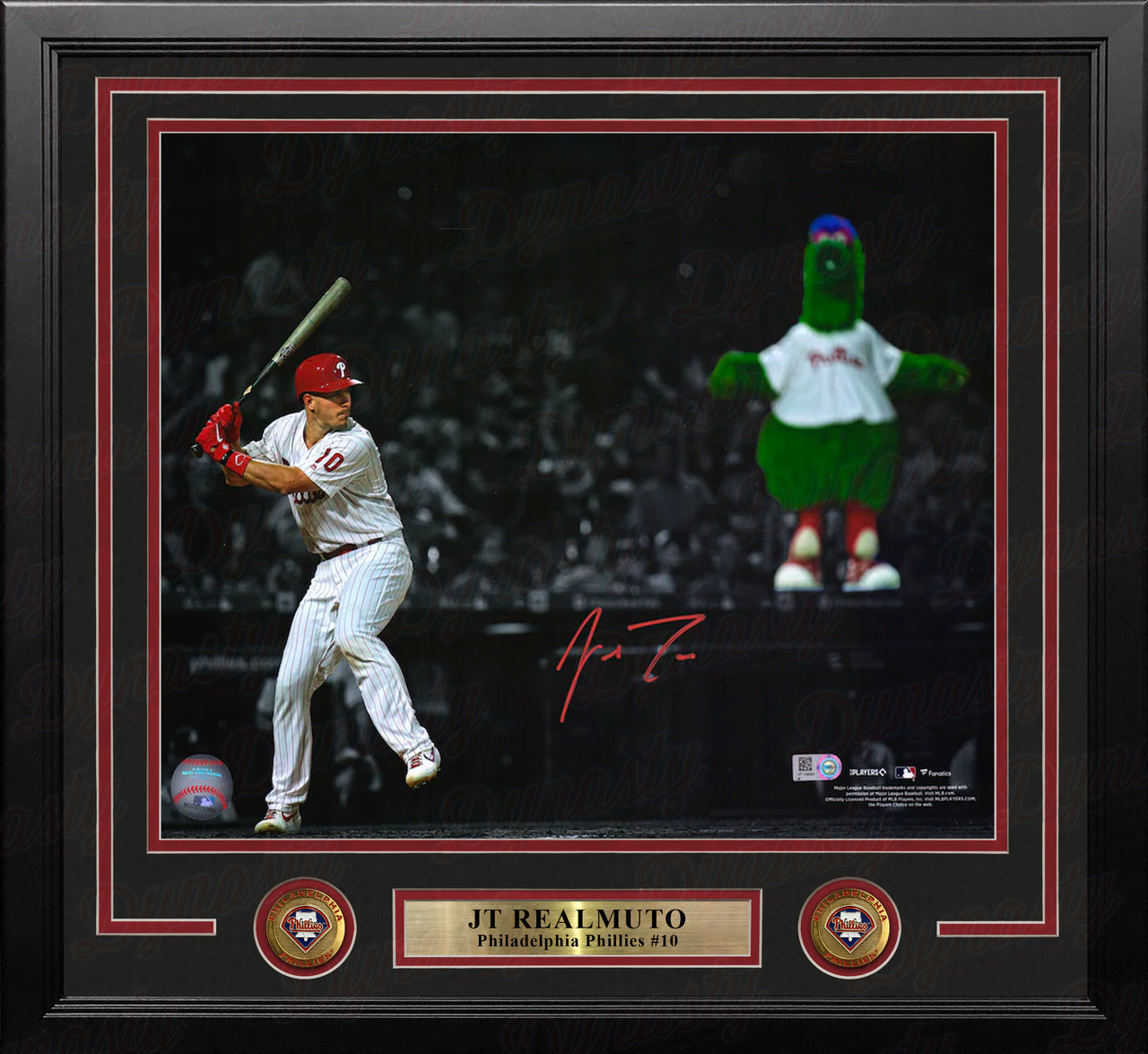 JT Realmuto Blackout Autographed Philadelphia Phillies 11" x 14" Framed Baseball Photo - Dynasty Sports & Framing 