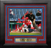 JT Realmuto Play at the Plate Philadelphia Phillies 8" x 10" Framed Baseball Photo - Dynasty Sports & Framing 