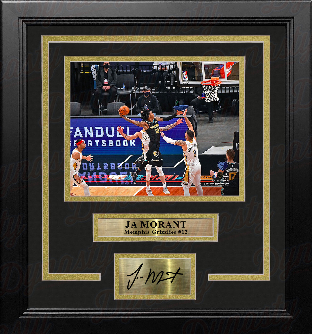 Ja Morant Slam Dunk Memphis Grizzlies 8" x 10" Framed Basketball Photo with Engraved Autograph - Dynasty Sports & Framing 