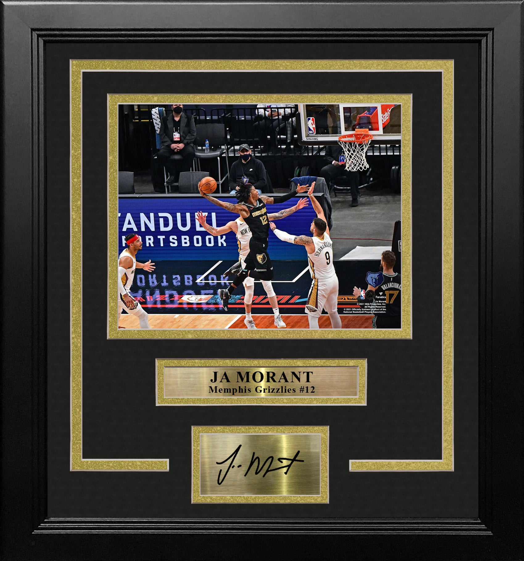 Ja Morant Slam Dunk Memphis Grizzlies 8" x 10" Framed Basketball Photo with Engraved Autograph - Dynasty Sports & Framing 