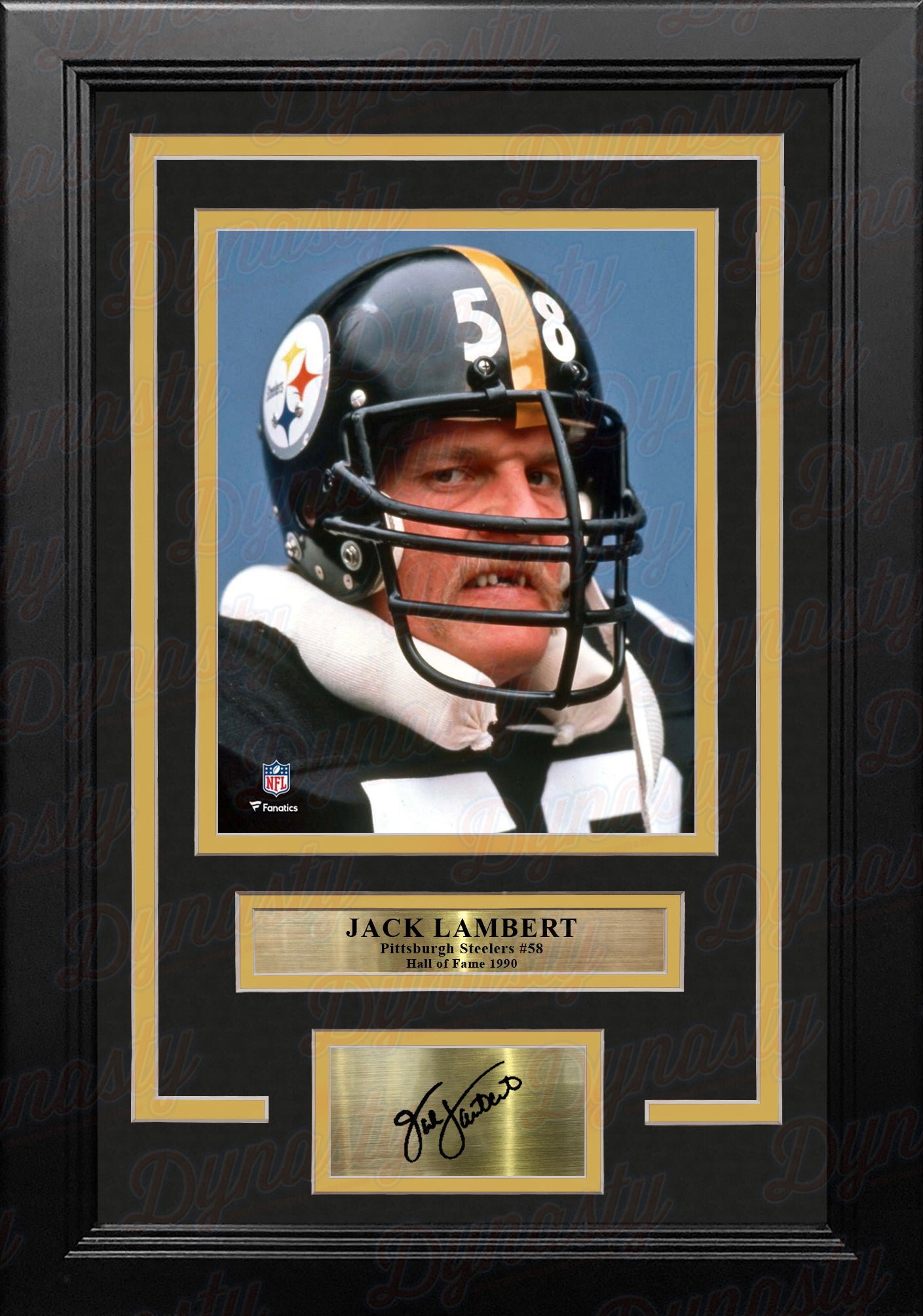 Jack Lambert Snarl Pittsburgh Steelers 8" x 10" Framed Football Photo with Engraved Autograph - Dynasty Sports & Framing 