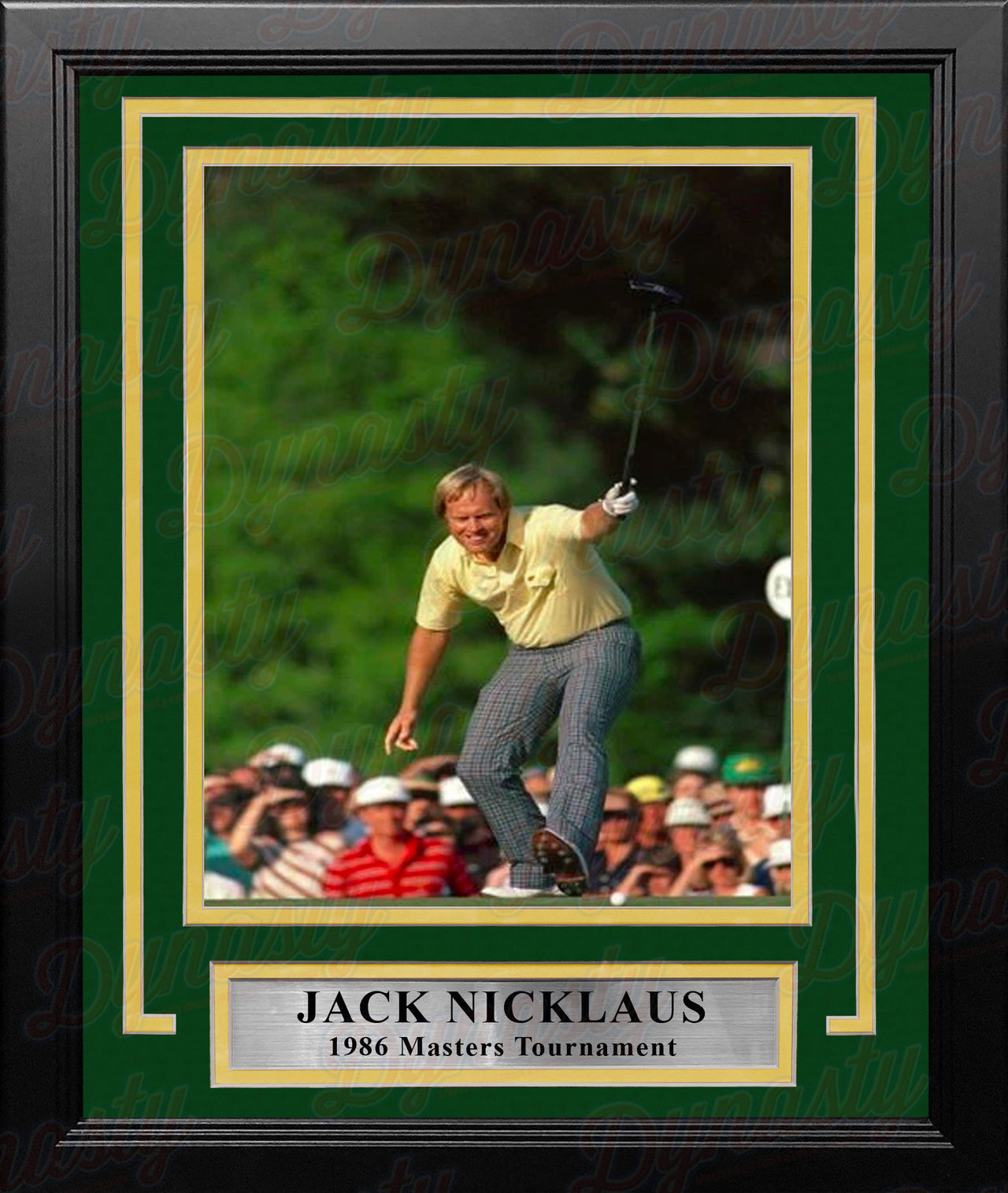 Jack Nicklaus 1986 Masters Tournament Putt on the 17th Framed Golf Photo - Dynasty Sports & Framing 