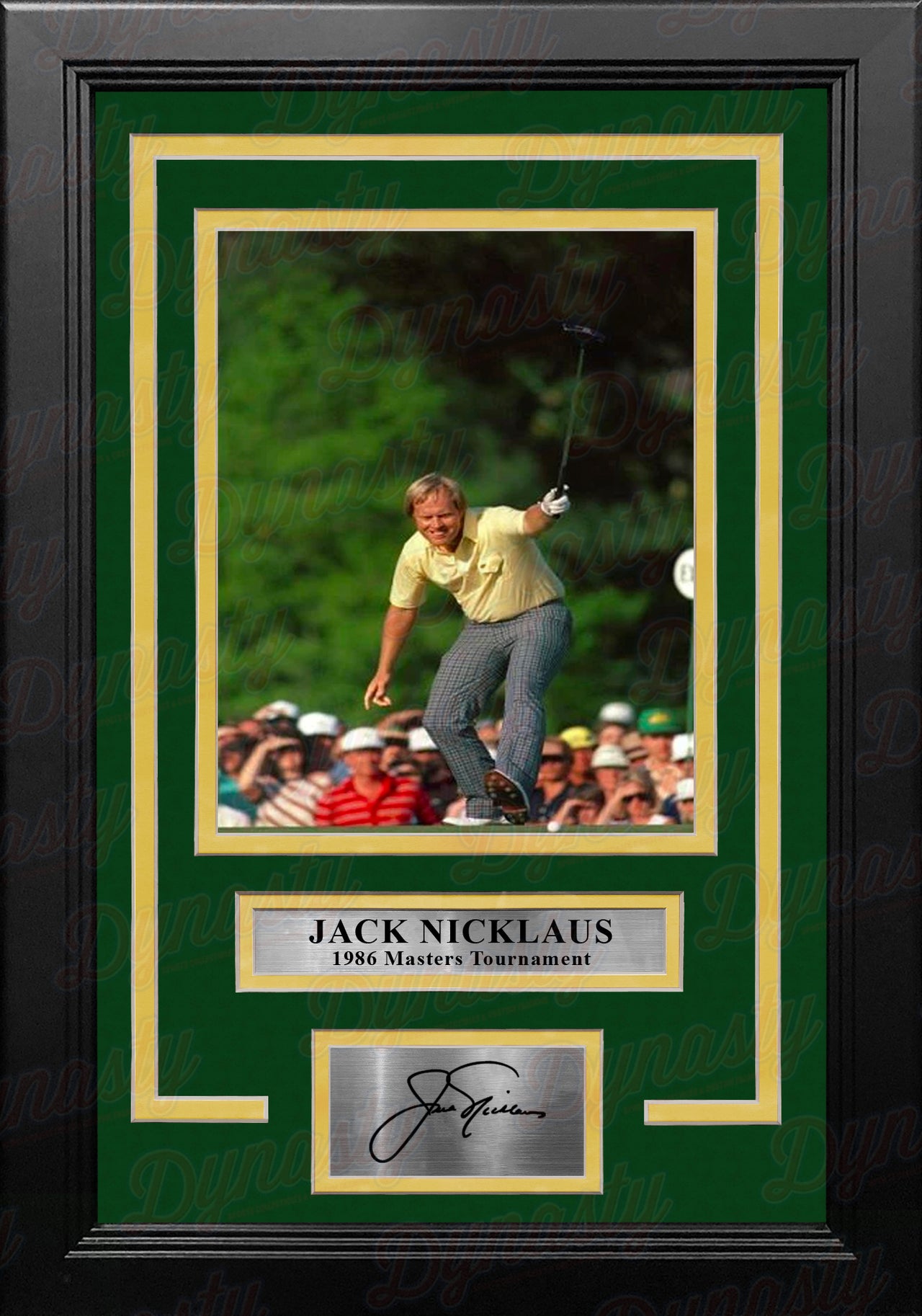Jack Nicklaus 1986 Masters Tournament Putt on the 17th Framed Golf Photo with Engraved Autograph - Dynasty Sports & Framing