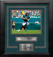 Jalen Hurts in Green Philadelphia Eagles 8" x 10" Framed Football Photo with Engraved Autograph - Dynasty Sports & Framing 