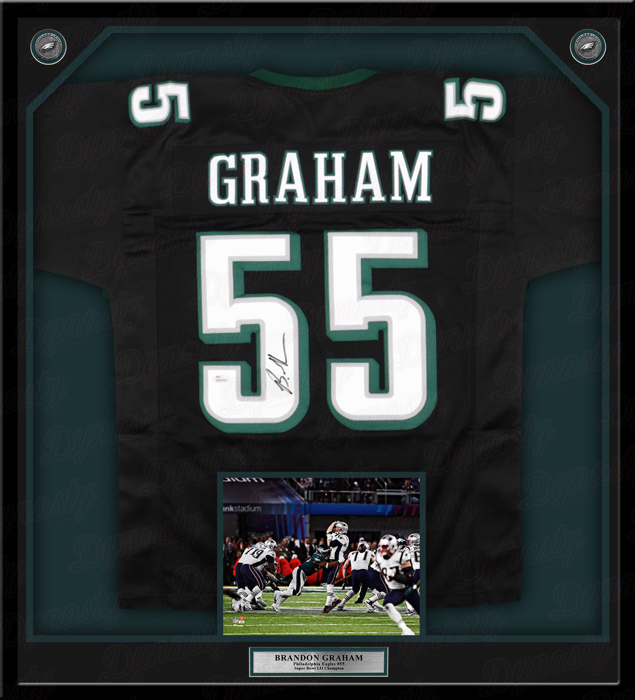 Brandon Graham Philadelphia Eagles Autographed Framed Black Football Jersey - Dynasty Sports & Framing 