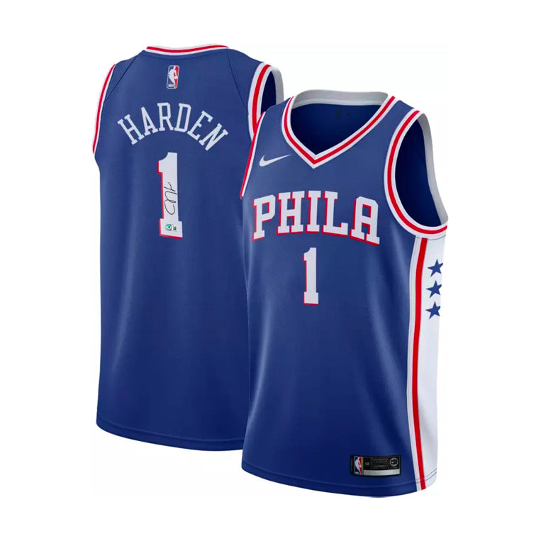 James Harden Philadelphia 76ers Autographed Nike Royal Blue Swingman Jersey - Icon Edition - Dynasty Sports & Framing 