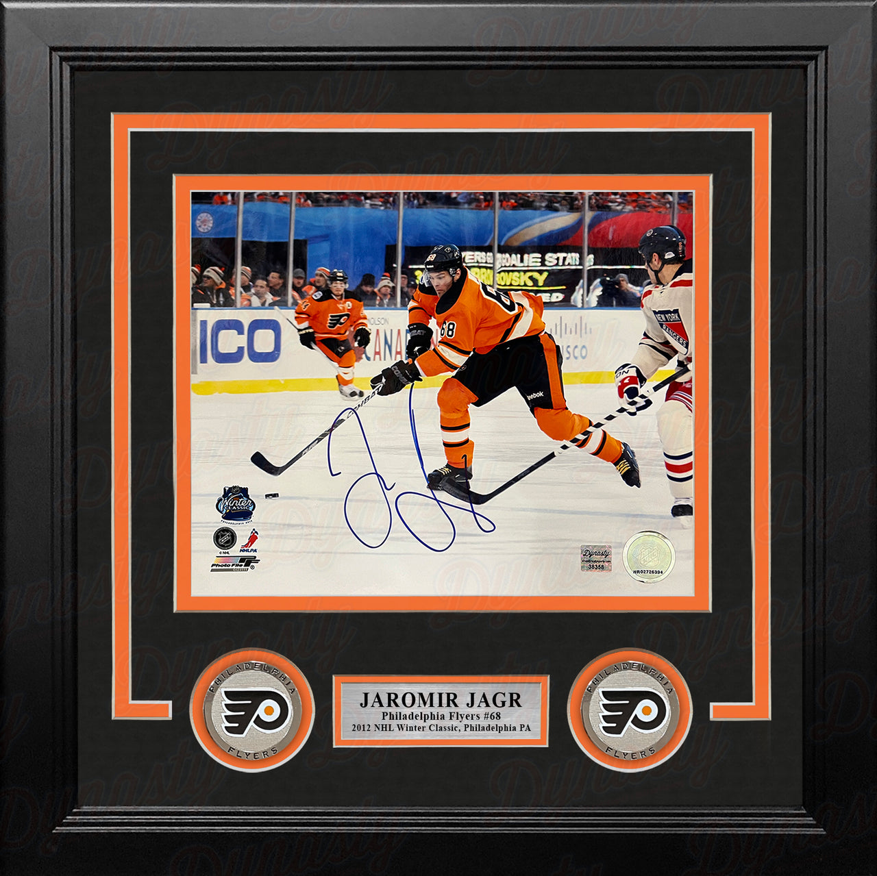 Jaromir Jagr 2012 Winter Classic Philadelphia Flyers Autographed 8" x 10" Framed Hockey Photo - Dynasty Sports & Framing 