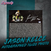 Jason Kelce Autographed Parade Speech Text Photo | Pre-Sale Opportunity - Dynasty Sports & Framing 