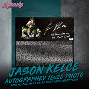 Jason Kelce Autographed Parade Speech Text Photo | Pre-Sale Opportunity - Dynasty Sports & Framing 