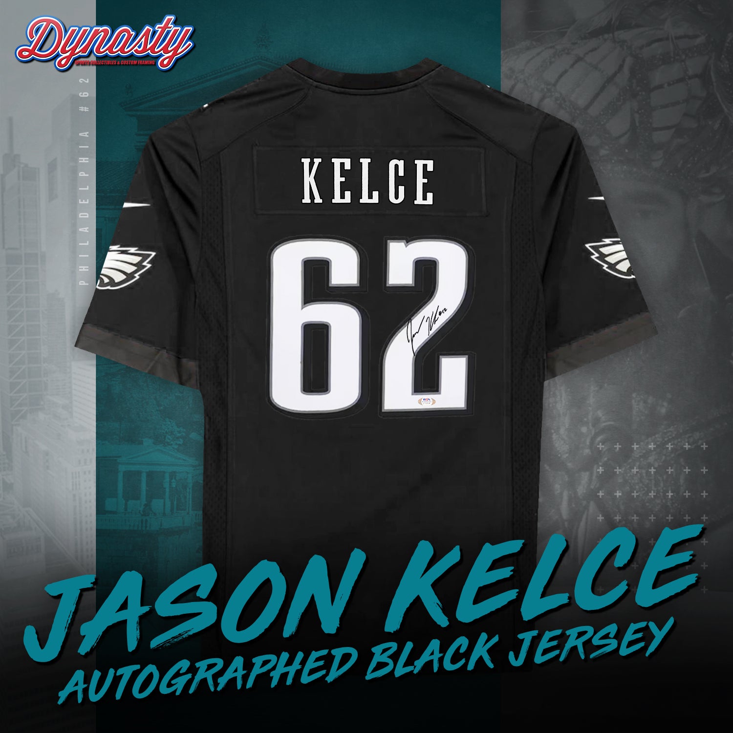Jason Kelce Autographed Philadelphia Eagles Nike Jersey | Pre-Sale Opportunity - Dynasty Sports & Framing 