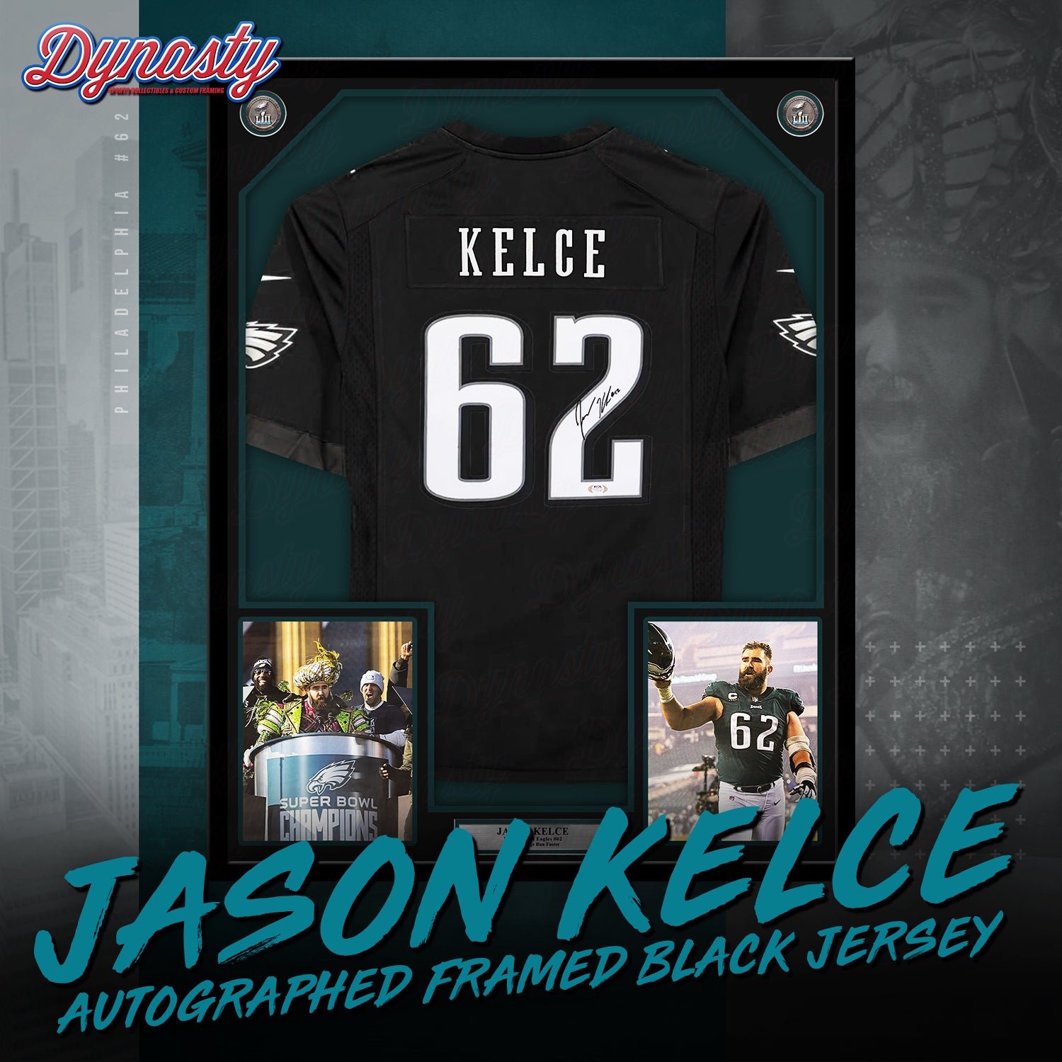Jason Kelce Autographed Philadelphia Eagles Framed Nike Jersey | Pre-Sale Opportunity - Dynasty Sports & Framing 
