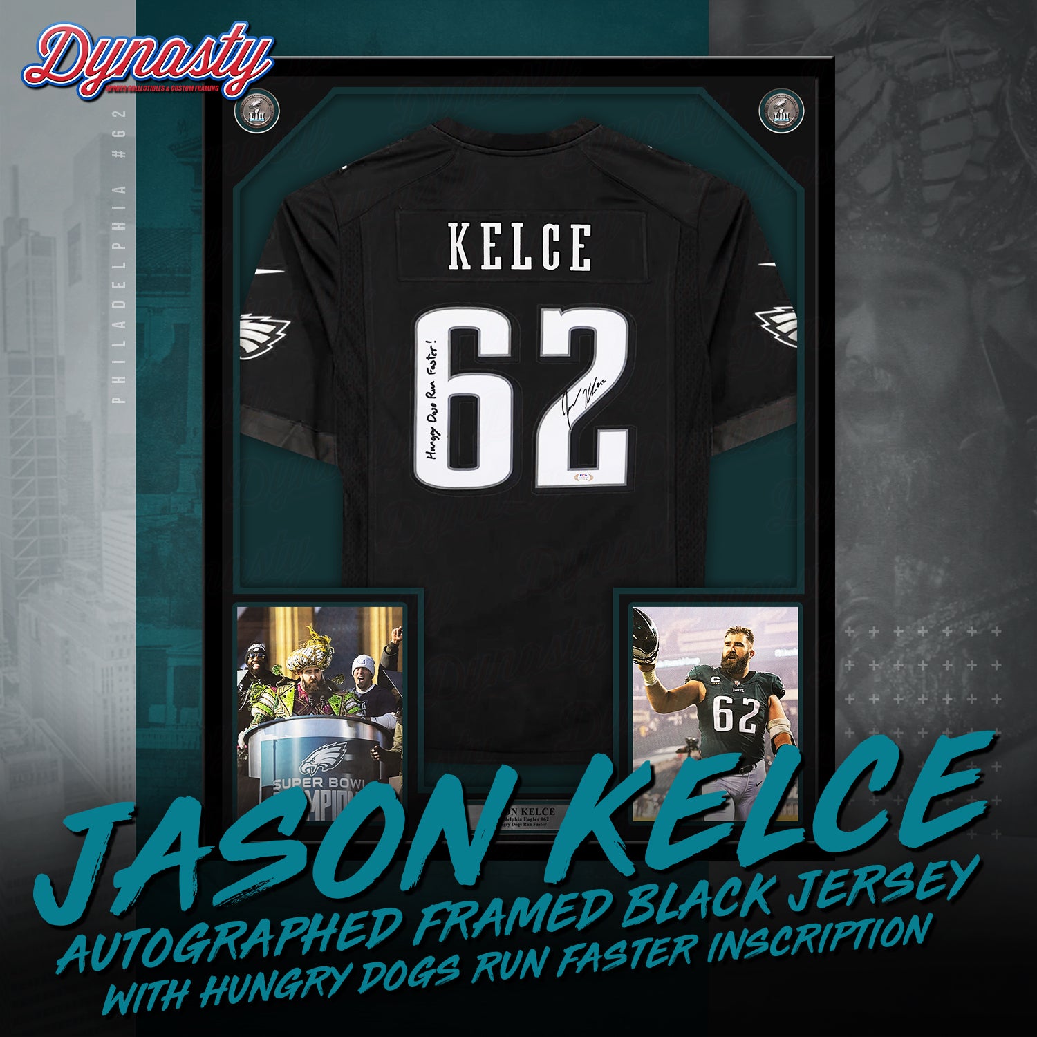 Jason Kelce Autographed Philadelphia Eagles Framed Nike Jersey | Pre-Sale Opportunity - Dynasty Sports & Framing 