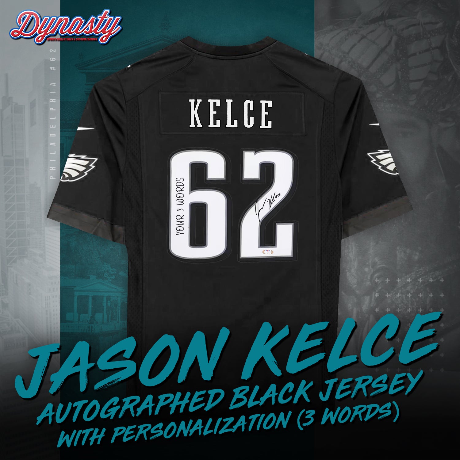 Jason Kelce Autographed Philadelphia Eagles Nike Jersey | Pre-Sale Opportunity - Dynasty Sports & Framing 
