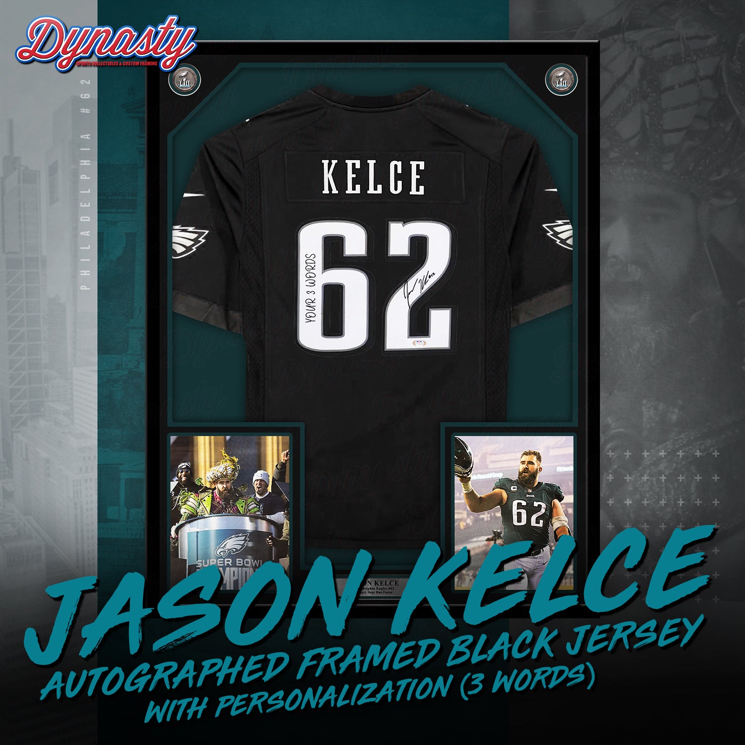 Jason Kelce Autographed Philadelphia Eagles Framed Nike Jersey | Pre-Sale Opportunity - Dynasty Sports & Framing 