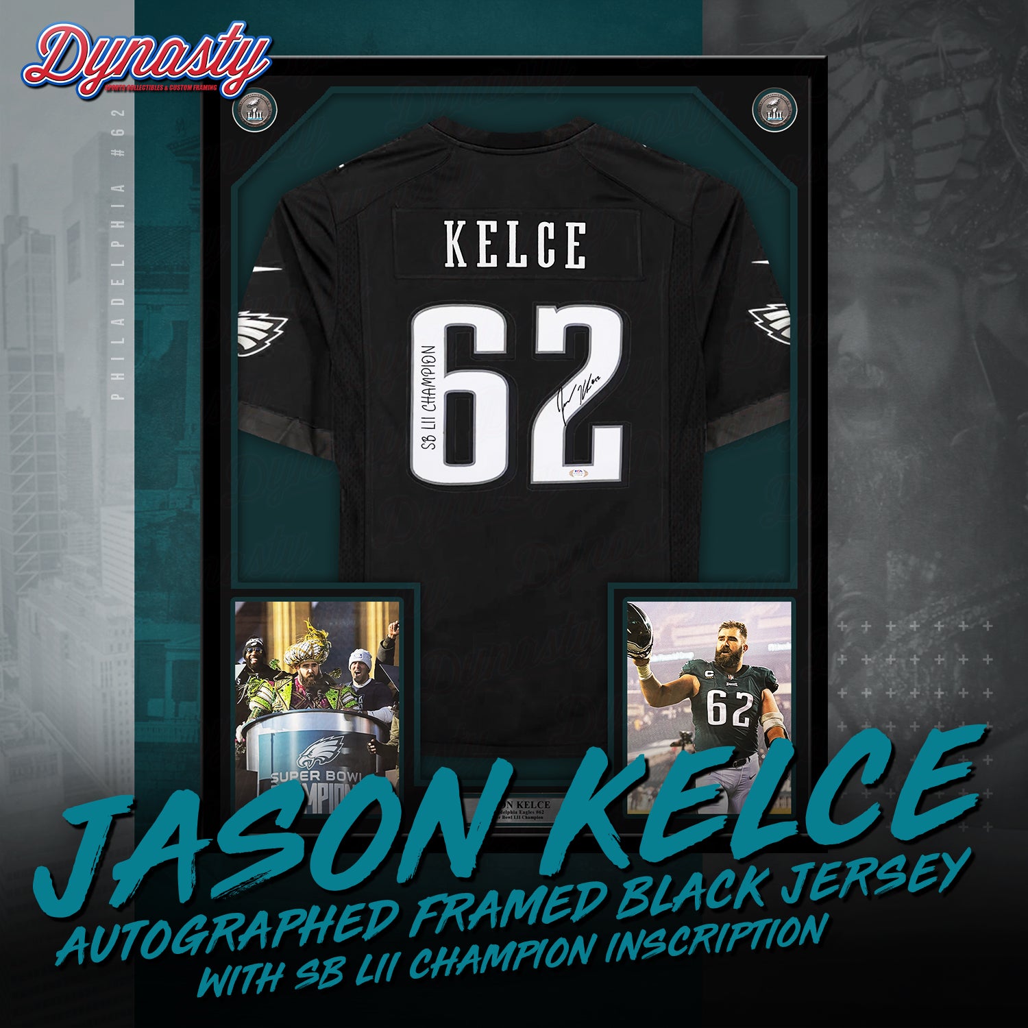 Jason Kelce Autographed Philadelphia Eagles Framed Nike Jersey | Pre-Sale Opportunity - Dynasty Sports & Framing 