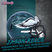 Jason Kelce Autographed Philadelphia Eagles Full Size Replica Helmet | Pre-Sale Opportunity - Dynasty Sports & Framing 