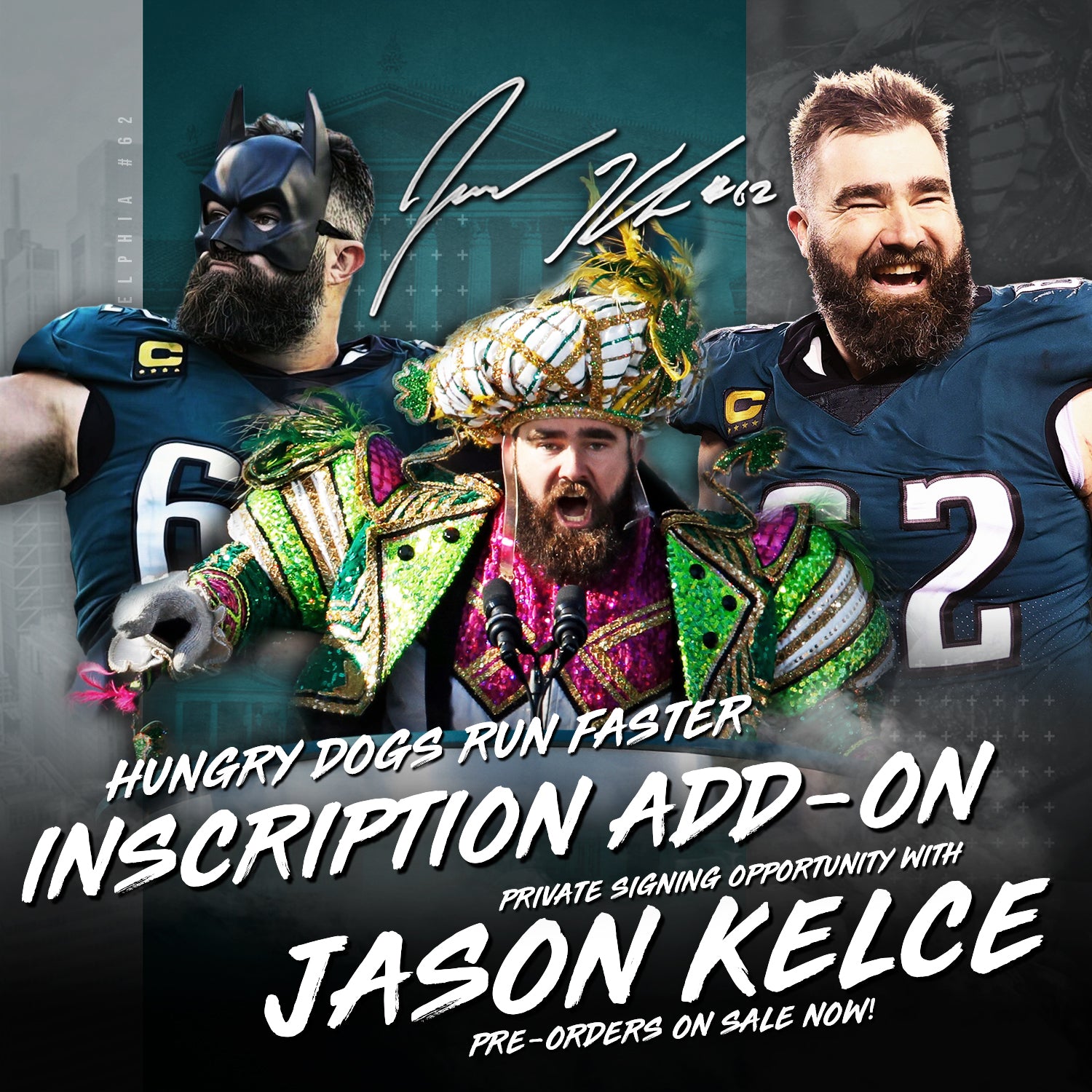 Jason Kelce Autograph Signing Inscription Add-On (Your Item) - Dynasty Sports & Framing 