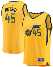 Donovan Mitchell Utah Jazz Fast Break Replica Jersey Gold - Statement Edition - Dynasty Sports & Framing 