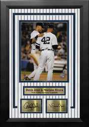 Derek Jeter & Mariano Rivera New York Yankees 8" x 10" Framed Baseball Photo with Engraved Autographs - Dynasty Sports & Framing 