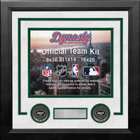 NFL Football Photo Picture Frame Kit - New York Jets (White Matting, Green Trim) - Dynasty Sports & Framing 