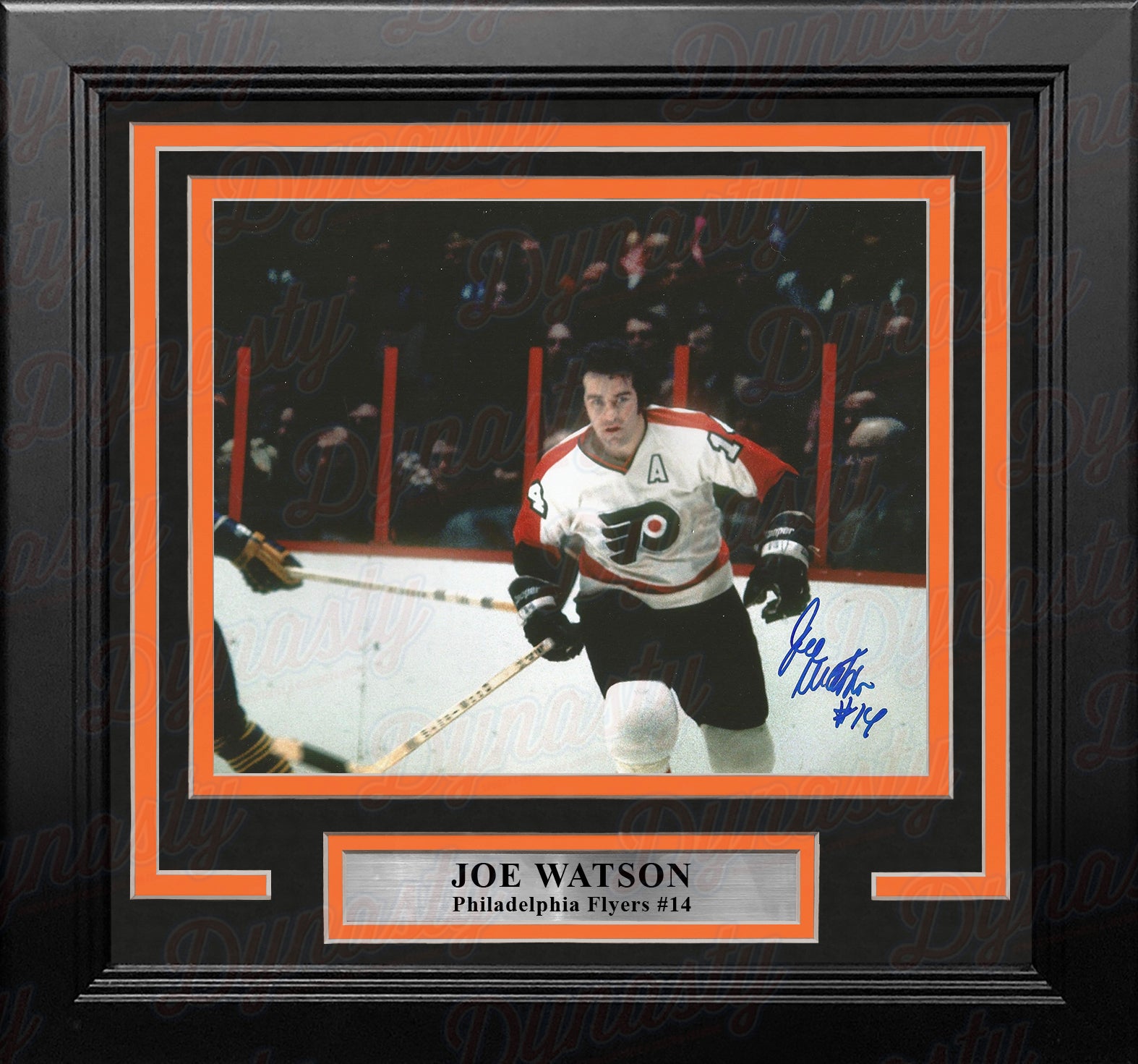 Joe Watson in Action Autographed Philadelphia Flyers 8" x 10" Framed Hockey Photo - Dynasty Sports & Framing 