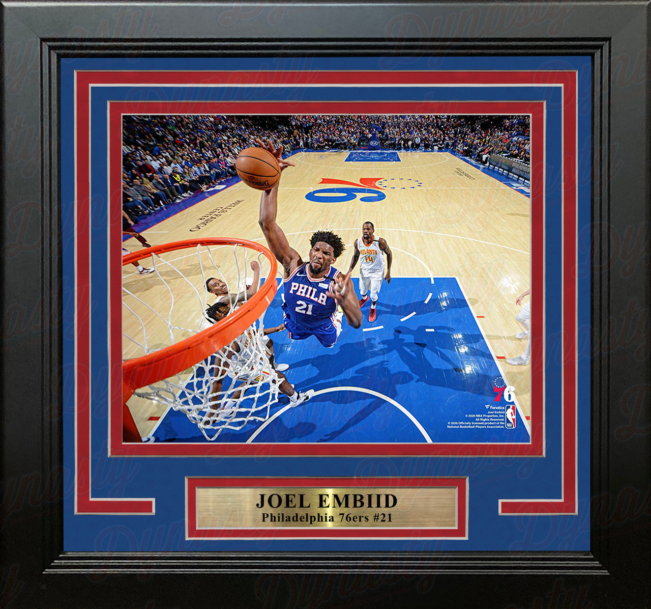 Joel Embiid Rim-Cam Dunk Philadelphia 76ers 8" x 10" Framed Basketball Photo - Dynasty Sports & Framing