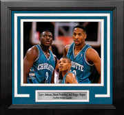 Larry Johnson, Alonzo Mourning, & Muggsy Bogues Charlotte Hornets 8" x 10" Framed Basketball Photo - Dynasty Sports & Framing 