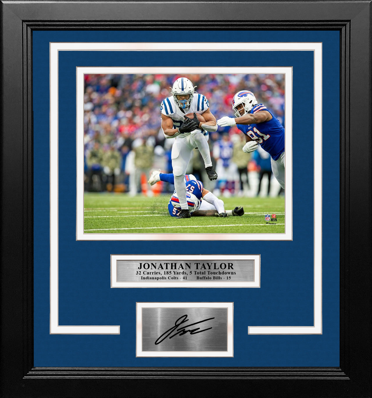 Jonathan Taylor 5 Touchdown Game Indianapolis Colts 8" x 10" Framed Football Photo with Engraved Autograph - Dynasty Sports & Framing 