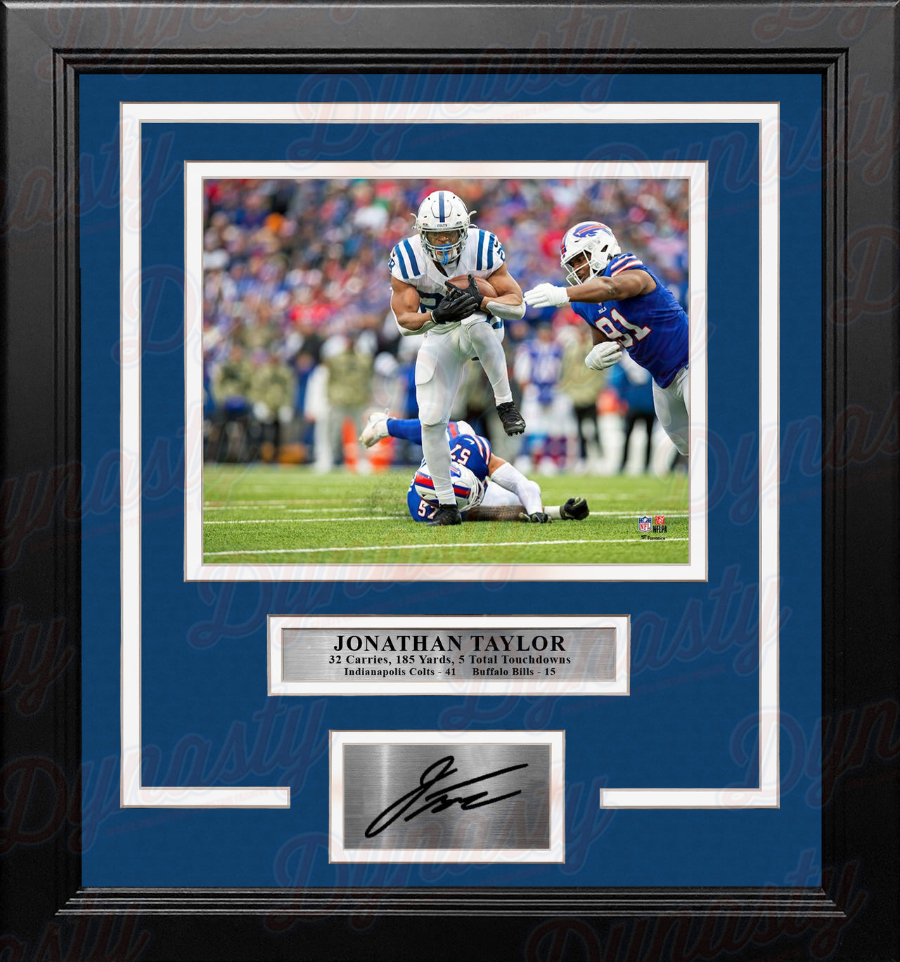 Jonathan Taylor 5 Touchdown Game Indianapolis Colts 8" x 10" Framed Football Photo with Engraved Autograph - Dynasty Sports & Framing 
