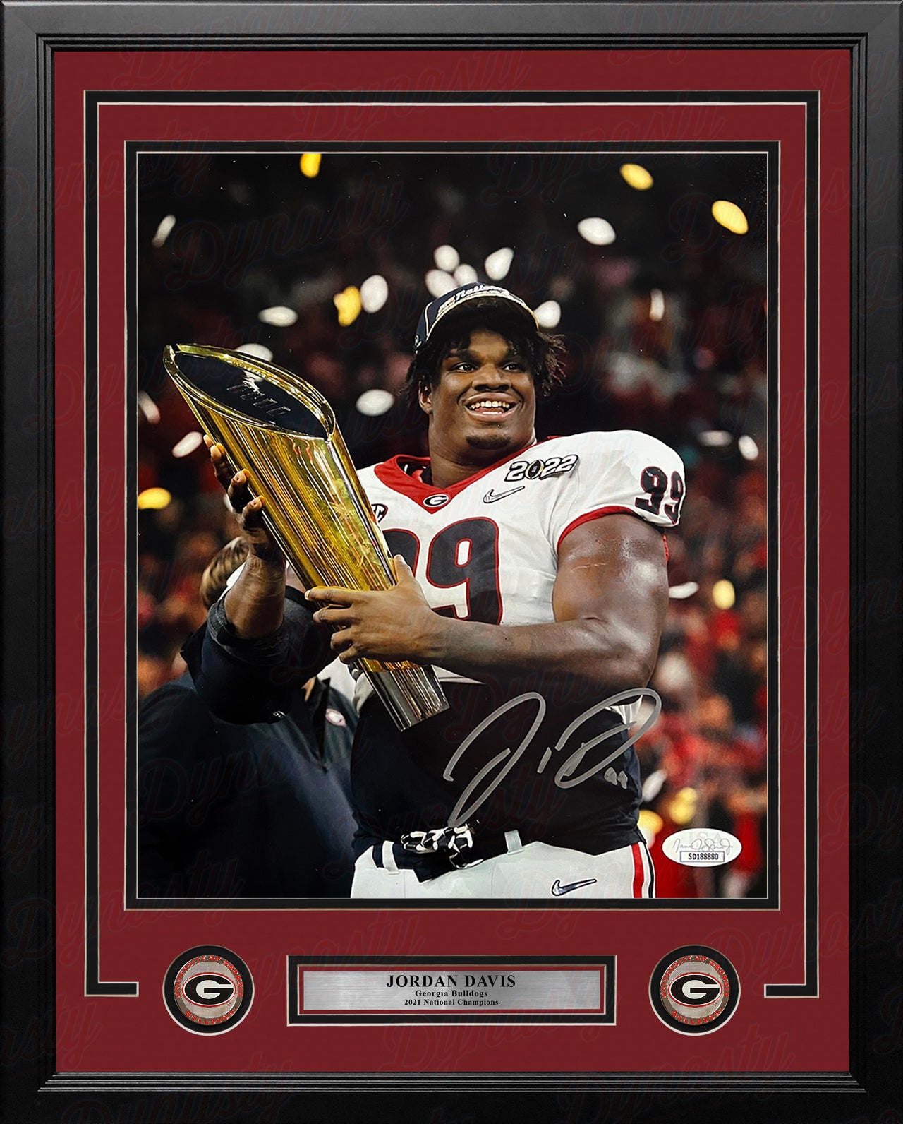 Jordan Davis Georgia Bulldogs Autographed 2021 National Champions Framed College Football Photo - Dynasty Sports & Framing 