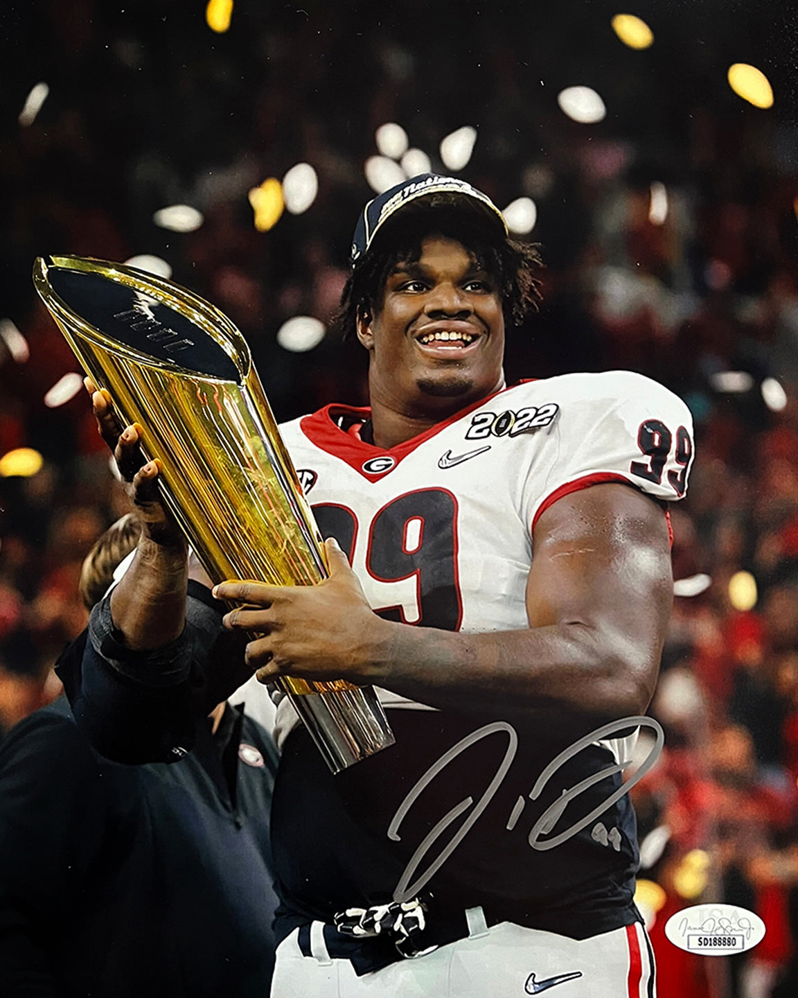 Jordan Davis Georgia Bulldogs Autographed 2021 National Champions College Football Photo - Dynasty Sports & Framing 