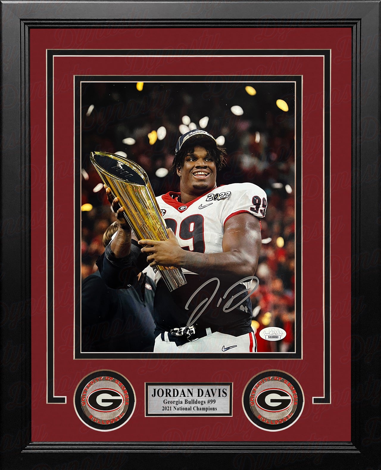 Jordan Davis Georgia Bulldogs Autographed 2021 National Champions Framed College Football Photo - Dynasty Sports & Framing 