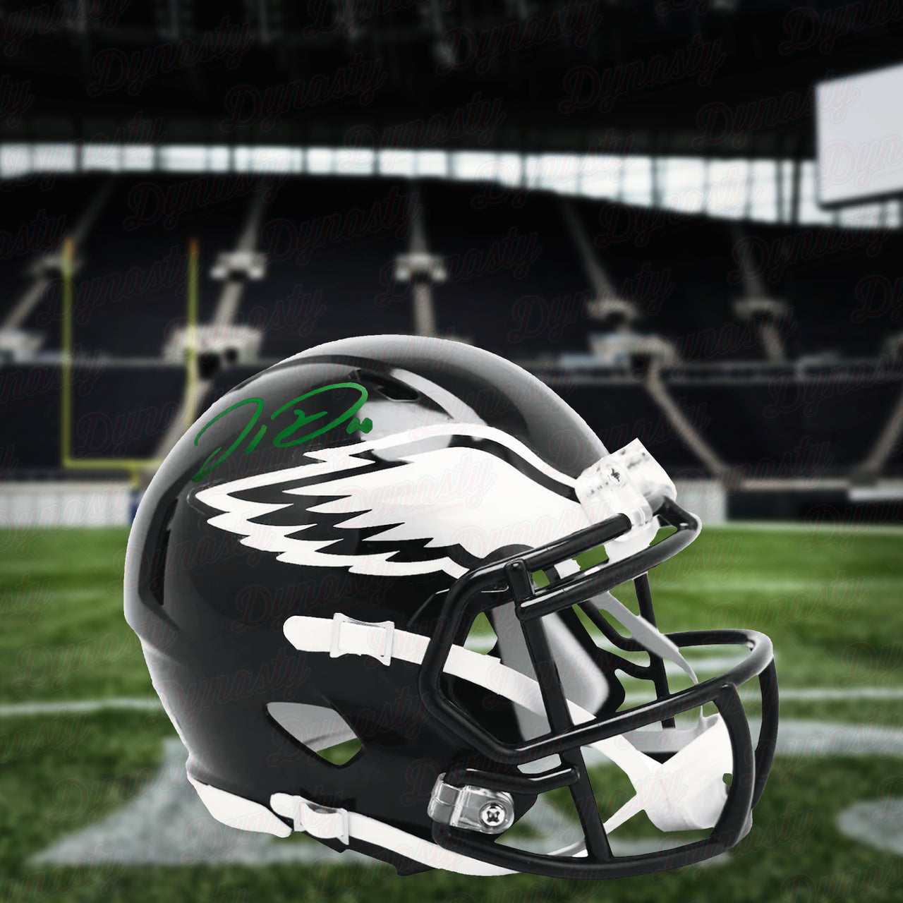 Jordan Davis Philadelphia Eagles Autographed Alternate Black Football Mini-Helmet - Dynasty Sports & Framing 