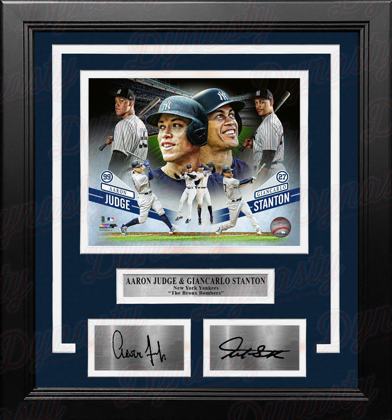 Aaron Judge & Giancarlo Stanton New York Yankees Collage 8x10 Framed Photo with Engraved Autographs - Dynasty Sports & Framing