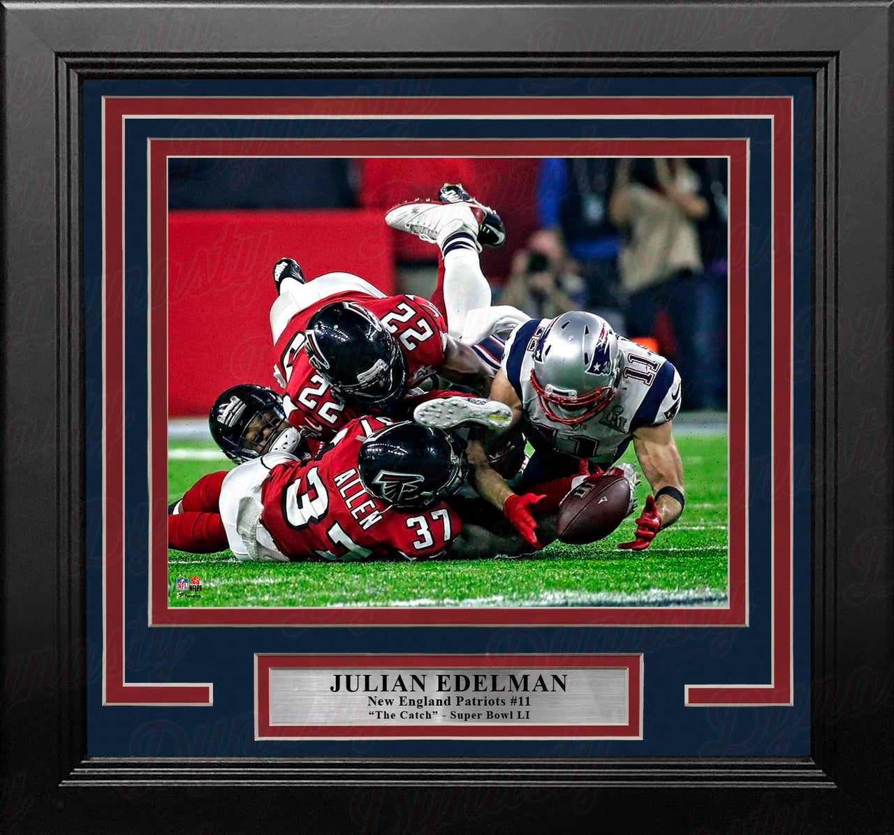 Julian Edelman Super Bowl LI Catch New England Patriots 8" x 10" Framed Football Photo - Dynasty Sports & Framing 