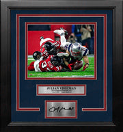 Julian Edelman Super Bowl LI Catch New England Patriots 8" x 10" Framed Football Photo with Engraved Autograph - Dynasty Sports & Framing 