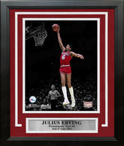 Julius "Dr. J" Erving Blackout Dunk Philadelphia 76ers 8" x 10" Framed Basketball Photo - Dynasty Sports & Framing 
