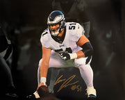 Cam Jurgens in Stance Philadelphia Eagles Autographed 11" x 14" Blackout Football Photo - Dynasty Sports & Framing 