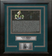 Jason Kelce Super Bowl Speech Text Philadelphia Eagles Framed Football Photo with Engraved Autograph - Dynasty Sports & Framing 